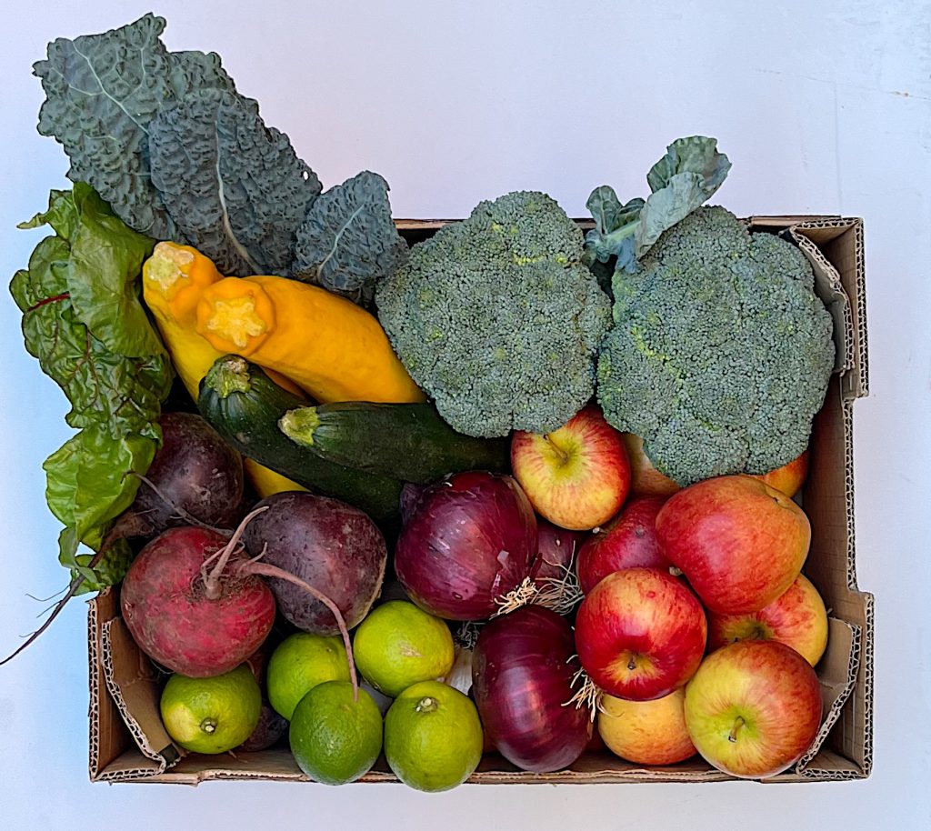 a box of fruit and veg